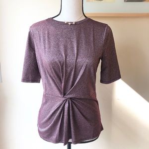 NWT Ann Taylor Shimmer Knot Blouse Tee Shirt Top